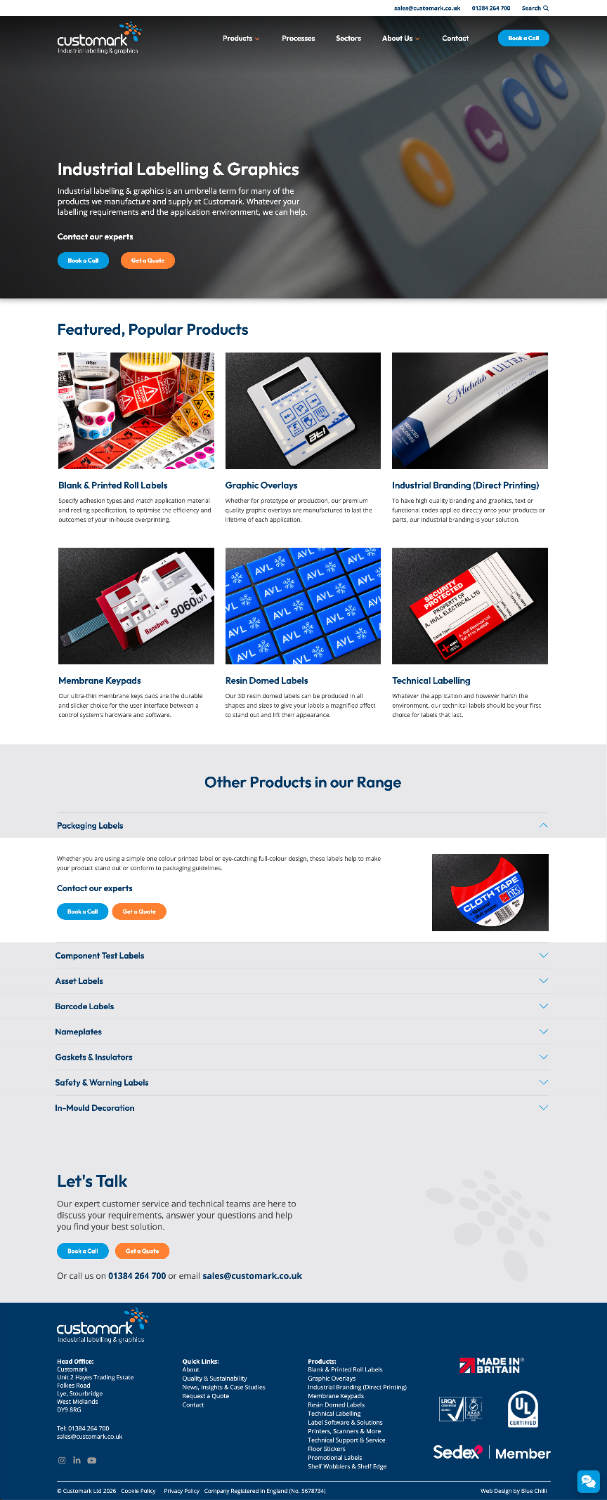 products overview screen